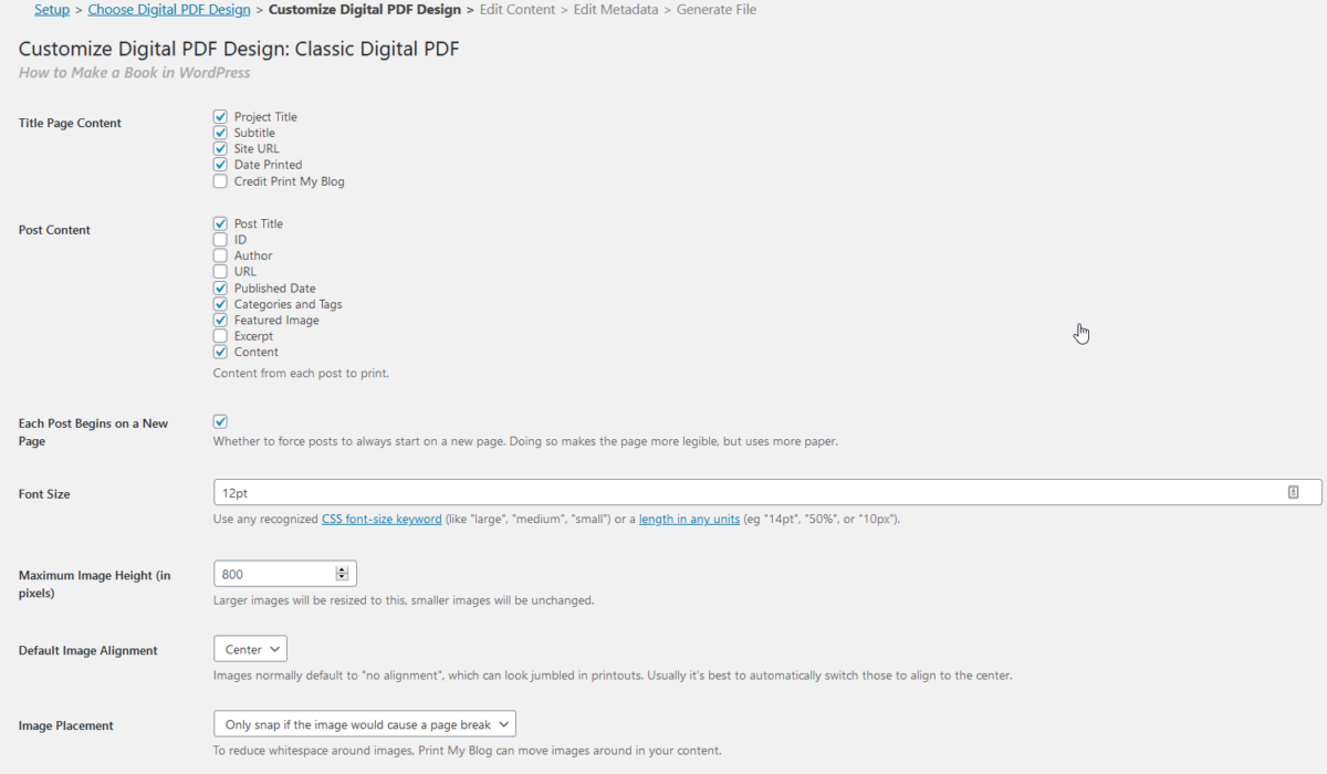 05. Customize The Design – Print My Blog