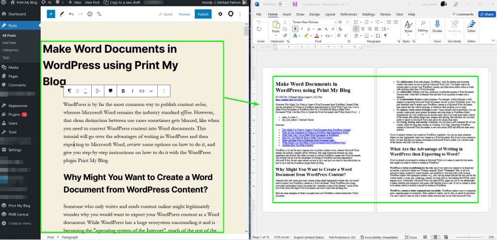 How To Make Word Documents In WordPress Print My Blog